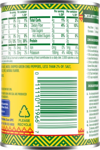 Kroger® Mild Diced Tomatoes with Green Chilies Perspective: back