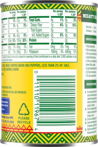 Kroger® Original Diced Tomatoes with Green Chiles Perspective: back