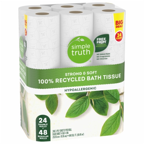 Simple Truth® Soft & Strong Toilet Paper 100% Recycled Double Roll Perspective: back
