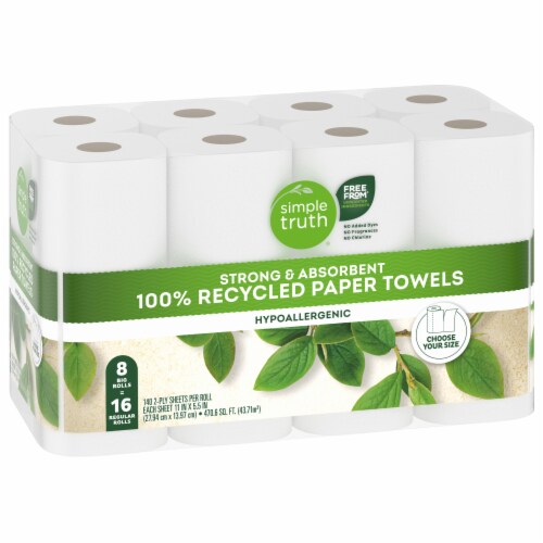 Simple Truth® 100% Recycled Big Paper Towels Perspective: back