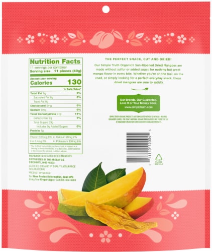 Simple Truth Organic® Sun Ripened Unsulfured Dried Mangoes Perspective: back