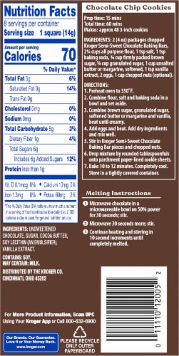 Kroger® Semi-Sweet Chocolate Baking Bar Perspective: back