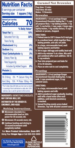Kroger® Unsweetened Chocolate Baking Bar Perspective: back