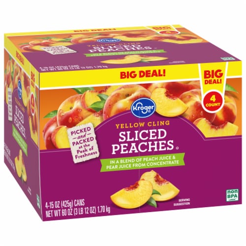 Kroger® Canned Yellow Cling Sliced Peaches Big Deal! Perspective: back