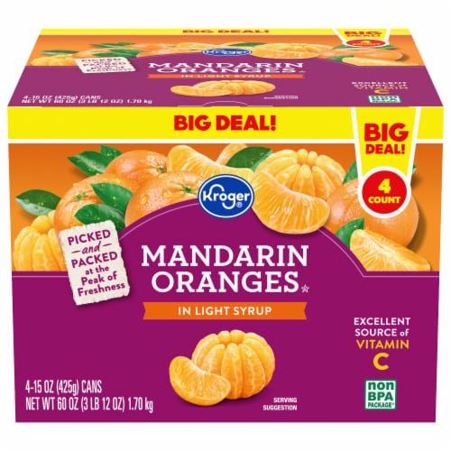 Kroger® Mandarin Oranges in Light Syrup BIG DEAL! Perspective: back