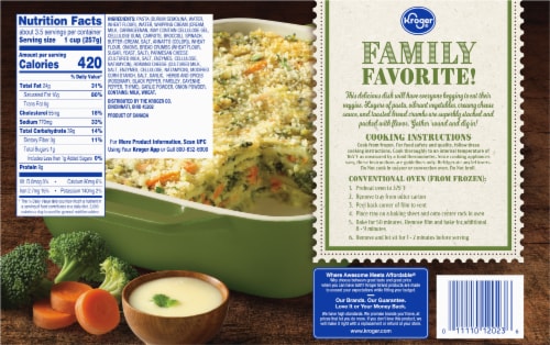 Kroger® Family Size Vegetable Lasagna Frozen Meal Perspective: back