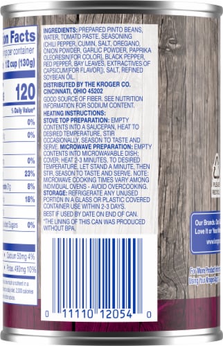 Kroger® Chili Mild Beans Perspective: back
