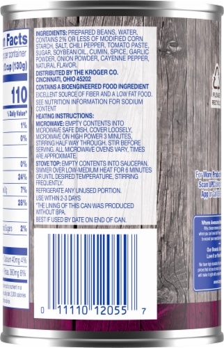Kroger® Mild Chili Beans Perspective: back