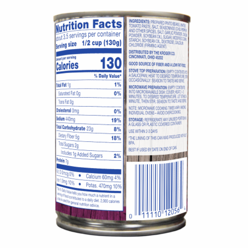 Kroger® Mild Chili Beans Perspective: back