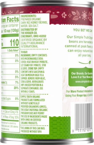 Simple Truth Organic™ Red Kidney Beans Perspective: back