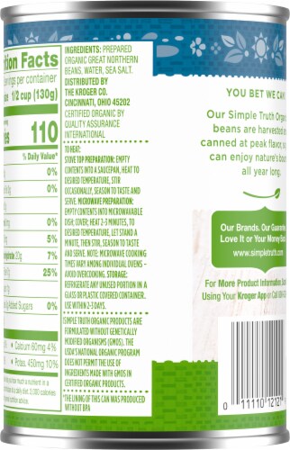 Simple Truth Organic® Great Northern Bean Can Perspective: back
