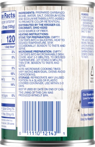 Kroger® Garbanzo Beans Chickpeas Perspective: back