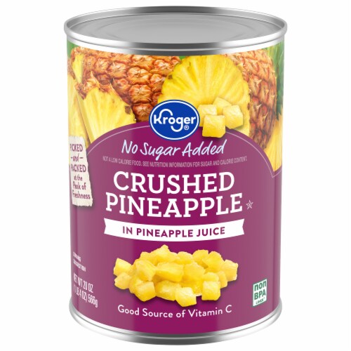 Kroger® No Sugar Addedˆ Crushed Pineapple in Pineapple Juice Perspective: back