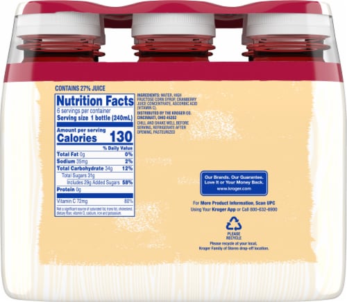 Kroger® Cranberry Juice Cocktail Perspective: back
