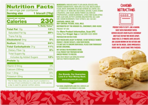 Simple Truth™ Plant Based Biscuits Perspective: back