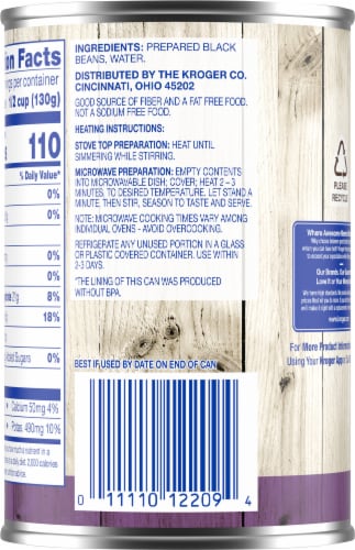 Kroger® Canned Black Beans Perspective: back