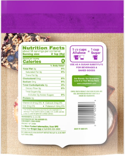 Kroger Simple Truth™ Allulose Perspective: back