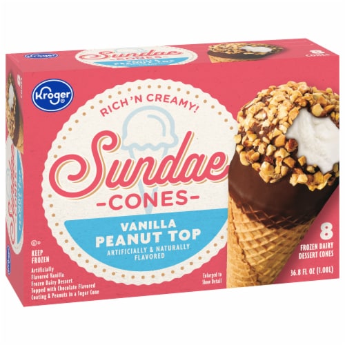 Kroger Vanilla Ice Cream Cones Perspective: back