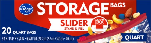 Kroger® Stand & Fill Quart Slider Storage Bag Perspective: back