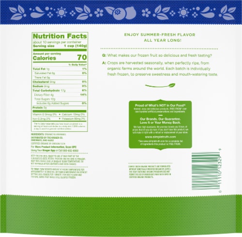 Simple Truth Organic® Frozen Blueberries Perspective: back