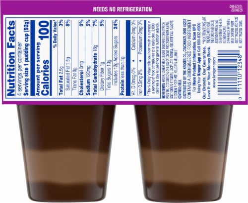 Kroger® Chocolate Vanilla Swirl Pudding Cup Perspective: back
