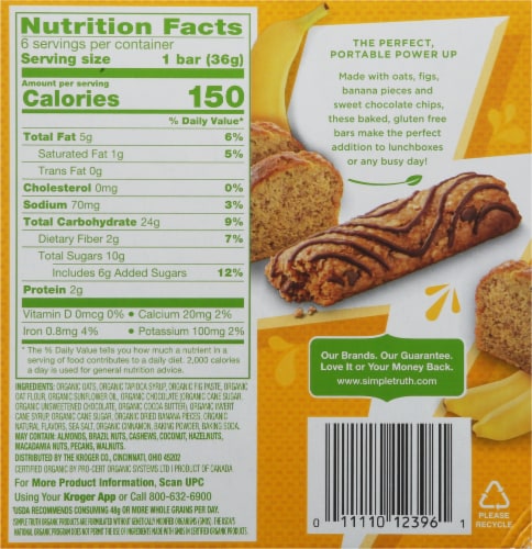 Simple Truth Organic™ Baked Banana Bread Energy Bar Perspective: back