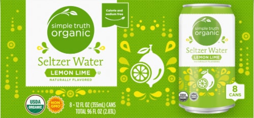 Simple Truth Organic™ Lemon Lime Seltzer Water Cans Perspective: back