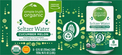 Simple Truth Organic™ Cucumber Melon Seltzer Water Cans Perspective: back