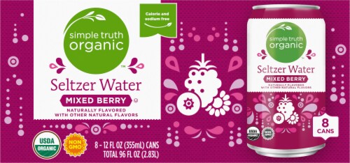 Simple Truth Organic Mixed Berry Seltzer Cans Perspective: back