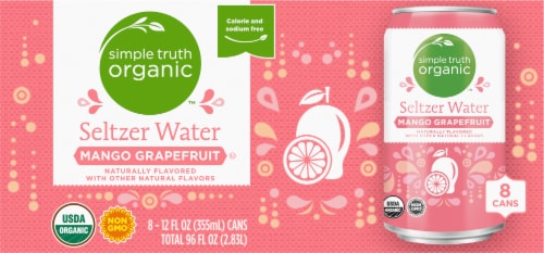 Simple Truth Organic™ Mango Grapefruit Seltzer Water Cans Perspective: back