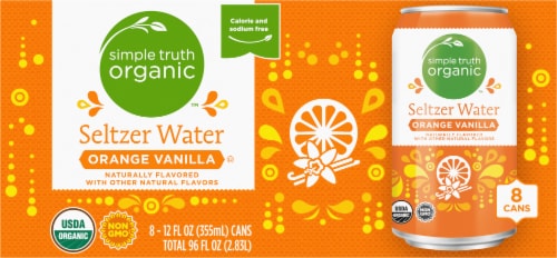 Simple Truth Organic™ Orange Vanilla Seltzer Water Cans Perspective: back