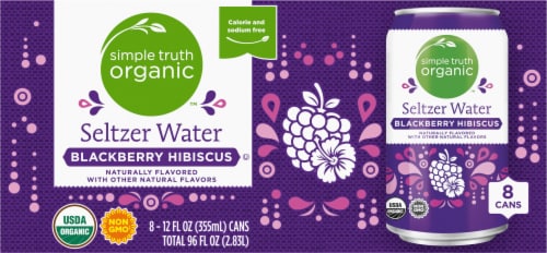 Simple Truth Organic™ Blackberry Hibiscus Seltzer Water Cans Perspective: back