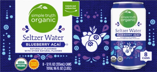 Simple Truth Organic™ Blueberry Acai Seltzer Water Cans Perspective: back