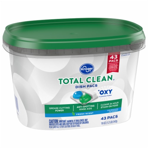 Kroger® Total Clean with Oxy Fresh Scent Dishwasher Detergent Pacs Perspective: back