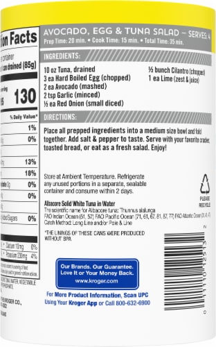 Kroger® Wild Caught Albacore Solid White Tuna in Water Cans Perspective: back