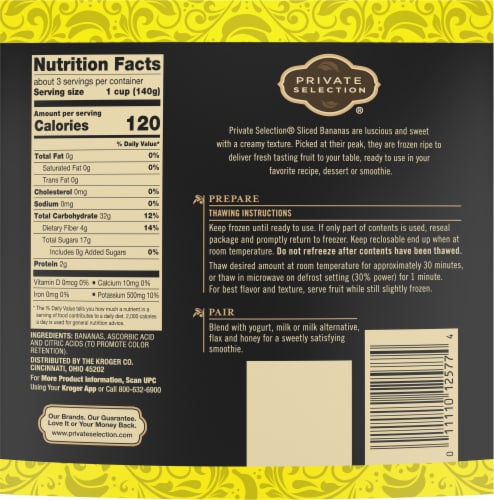 Private Selection® Frozen Sliced Bananas Perspective: back