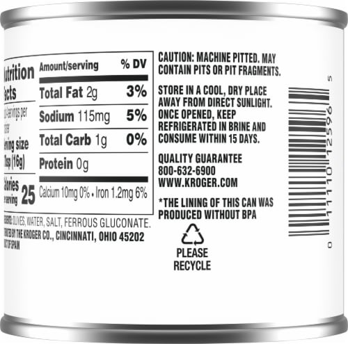 Kroger® Sliced Ripe Olives Perspective: back