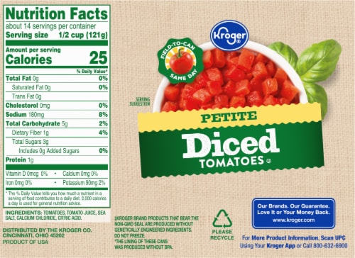 Kroger® Petite Diced Tomatoes Perspective: back