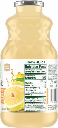 Simple Truth® Organic No Sugar Added 100% White Grapefuit Juice Perspective: back