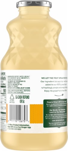 Simple Truth® Organic No Sugar Added 100% White Grapefuit Juice Perspective: back