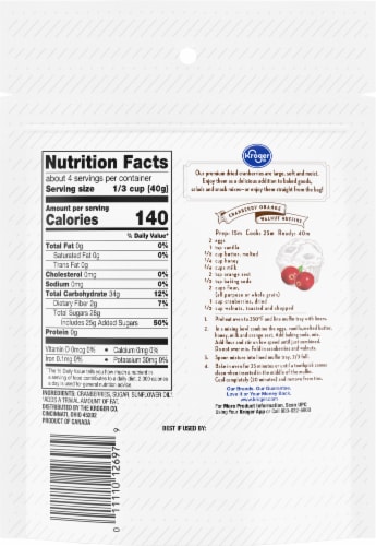 Kroger® Dried Cranberries Perspective: back