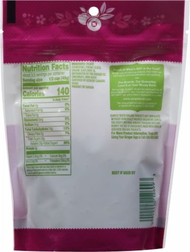 Simple Truth Organic® Premium Sweetened Dried Cranberries Perspective: back
