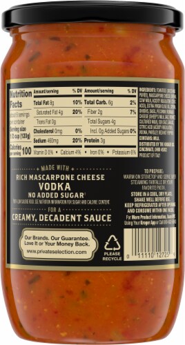 Private Selection® Mascarpone Vodka Pasta Sauce Perspective: back