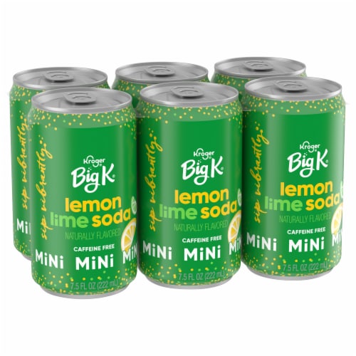 Big K® Lemon Lime Caffeine Free Mini Soda Cans Perspective: back