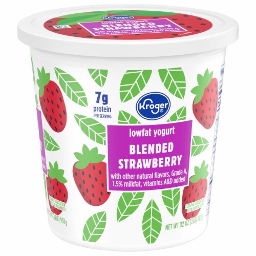 Kroger® Strawberry Blended Lowfat Yogurt Tub Perspective: back