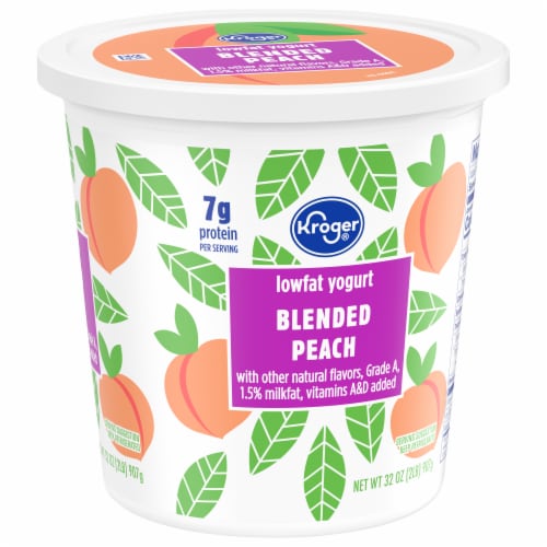 Kroger® Peach Blended Lowfat Yogurt Tub Perspective: back