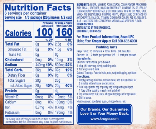 Kroger® Instant Chocolate Pudding & Pie Filling Perspective: back