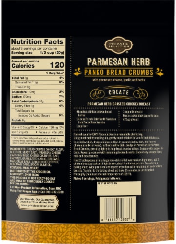 Private Selection® Parmesan Herb Panko Bread Crumbs Perspective: back