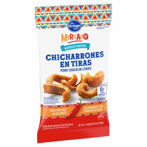 Kroger® Mercado Chicharrones en Tiras Red Pepper Pork Cracklin Strips Perspective: back
