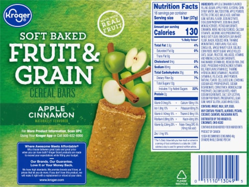 Kroger® Fruit & Grain Apple Cinnamon Breakfast Bars Perspective: back